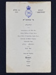 Cardápio de Jantar do Navio R.M.S.P. Chaudiere, de 01 de abril de 1919. Tratava-se de navio que fazia rotas para o Canadá e Índias Ocidentais.