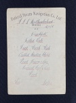 Cardápio de Café da Manhã do Navio S.S Northumberland, de 16 de maio de 1918. Tratava-se de navio que fazia rotas no Canadá.