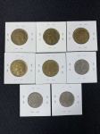 Moedas circuladas da França, 50 Francs – 1951B, 50 Francs  1951, 50 Francs  1952, 50 Francs  1953, 50 Francs – 1953 B, 100 Francs – 1954, 100 Francs  1955, 100 Francs  1955.