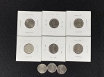 Moedas circuladas da França, ½ Franc  1965, ½ Franc  1966, ½ Franc  1967, ½ Franc  1969, ½ Franc  1972, ½ Franc  1973, ½ Franc  1974, ½ Franc – 1975 x 2.