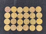 Moedas circuladas dos Estados Unidos da América, de 1 Cent, 1941, 1953 D, 1958, 1959, 1960 D, 1962 D, 1964, 1964 D, 1965, 1966, 1967, 1968 D, 1968 S, 1969, 1969 D, 1969 S, 1970 D, 1971, 1971 D, 1973, 1973 D, 1973 S, 1974, 1974 D.