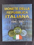 Coin Holder Monete dela Repubblica Italiana 1946-2001, - 5 Lire 1954 - 10 Lire 1986 - 20 Lire 1979 - 50 Lire 1978 - 100 Lire 1989 - 100 Lire 1974 – Guglielmo Marconi - 100 Lire 1979 – FAO - 100 Lire 1981 – Centenario Accademia Navale di Livorno - 200 Lire 1992 – Genova - 200 Lire 1993 – 70º Aeronautica Militare - 200 Lire 1994 – Arma Dei Carabinieri - 200 Lire 1979 - 500 Lire 1992 - 500 Lire 1998 – 20ª Anniversaio IFAD.