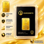 Blister de 1 Grama de Ouro Puro 24k (.999) Ourominas - Selo de garantia Numerado + QR Code - Embalagem Lacrada, sem nenhuma mancha, Original da Ourominas