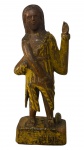 Antigo Santo São Sebastião , em madeira com policromia dourada , mede 35x15 cm largura
