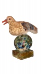 Escultura em madeira maciça com linda policromia representando Divino, mede 40x45 cm altura