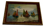 Antigo quadro ost m motivo Marinha, mede 50x40 cm