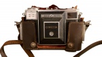 Antiga e rara máquina de fotografia , marca Zeiss Ikon, fabricação Alemã de alta qualidade , peça de coleção , não testada, acompanha estojo em couro original, mede 18 cm
