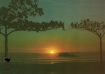 Cartão Postal Balneário Camboriú, SC -  Nascer do sol junto a Ilha, Editora Edicard ref. 824-28, sem uso