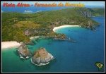 Cartão Postal Fernando de Noronha, PE - Vista aérea das Praias Cacimba do Padre, Baia dos Porcos e Baia do Sancho, sem uso