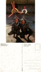 Cartão Postal Indios do Brasil - Dois garotos Txucahamei enfeitados para a dança, Parque Nacional do Xingu, Editora Mercator ref. 32, usado