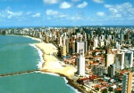 Cartão Postal Fortaleza, CE - Vista aérea de Fortaleza, Praia de Iracema - Av Beira Mar, Editora Panorama ref. 216, sem uso