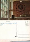 Cartão Postal Blumenau, SC - Interior da Igreja Matriz, Editora Paranacart ref. GT-43, usado, datado 28/02/1968