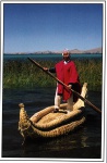 Cartão Postal Lago Titicaca, Bolivia - Balsa tradicional de torotora, ref. 135, sem uso