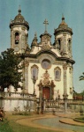 Cartão Postal São João Del Tei, MG - Igreja São Francisco de Assis, Editora Paranacart ref.  K-1068, usado