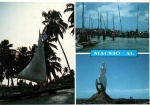 Cartão Postal Maceió, AL - Piscina Natural de Pajuçara, Mirante da Sereia, Jangada típica, Editora Postais do Brasil ref. 19, sem uso