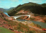 Cartão Postal Vacaria, RS - Ponte sobre o Rio Pelotas, divisa dos Estados do RS e SC e dos Municipios de Vacaria e  Lages, Editora Mercator ref. E-288, sem uso
