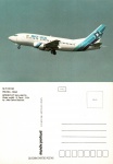 Cartão Postal  RIO-SUL, Boeing 737-5YO, prefixo PT-SLN, Congonhas, 10/1992, Foto João Carlos Barbosa, sem uso