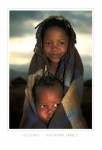 Cartão Postal Lesotho, Africa - Two Young Lesotho girls keep out of the cold by snuggting together under their traditional blanket, ref. 723, sem uso