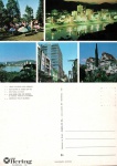 Cartão Postal Blumenau, SC - Aspectos da cidade: 1- Grupo Folclórico Alpino Germanico, 2- Vista noturna da Avenida Beira Rio, 3- Vista parcial da cidade, 4- Lojas Hering, 5- Construção tipica de Blumenau, Grafica 43 - Lojas Hering, sem uso