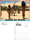 Cartão Postal Indios do Brasil - Tribo Kalapálos na festa da `colheita da mandioca`, Editora Litoarte ref. 35, sem uso