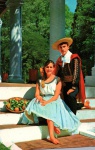 Cartão Postal Paraguay - Pareja tipica, Ediciones A.G.M. ref. 108, usado, datado 02/06/1985