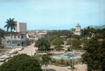 Cartão Postal Caraguatatuba, SP - Praça Cândido Motta, Edição Papelaria Santa Cruz ref. 45, sem uso