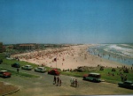 Cartão Postal Torres, RS -  Vista da `Praia Grande` cim as famosas `cabanas`, Editora Mercator ref. E-939, usado, circulado  28/04/1973