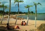 Cartão Postal São Lourenço do Sul, RS - Praia de excepcional encanto, toda arborizada, tranquila, com os seus coqueiros lembrando as praias do Nordeste do Brasil, Editora Mercator ref. E-1058, usado
