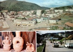 Cartão Postal Apiaí, SP - Aspectos da cidade: 1- Vista panoramica parcial, 2- Artesanato tipico da região, 3- Av. Duque de Caxias - 211 aniversário   1771 - 14 de agosto - 1982, sem uso