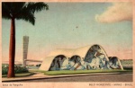 Cartão Postal Belo Horizonte, MG - Igreja da Pampulha visxta por traz, Editora Ambrosiana , sem uso