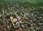 Cartão Postal Passo Fundo, RS - Vista aérea da cidade, Editora Ambrosiana ref. 1523, usadi, datado  02/06/1980