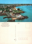 Cartão Postal Salvador, BA - Vista aérea da Ponta de Montserrat, destancando-se a Igreja , Farol e Forte, Editora Paranacart ref. 132, sem uso