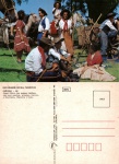 Cartão Postal Gaúchos, RS - Grupo típico dos pampas Gaúchos, com seus cavalos, prendas, Carreta e Churrasco, Chaleira e Cuias,  Editora Incolor ref. 3311, sem uso