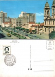 Cartão Postal Santa Maria, RS - Avenida Rio Branco, Editora Paranacart ref. K-1007, sem uso, porem contem selo de `Primeiro Dia de Circulação`, 18/06/1969