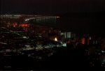 Cartão Postal Santos, SP - Vista noturna, Editora Edicard ref.  503-44, sem uso