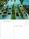 Cartão Postal Sault Ste.  Marie, MI, USA - Aerial view of the four famous Soo  Locks ref. SKC 3130, sem uso