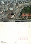 Cartão Postal São Paulo, SP - Vista aérea da Estação da Luz, Editora Edicard ref.  500-160, sem uso