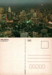 Cartão Postal São Paulo, SP - Vista aérea noturna, Editora Mercator ref. 67, sem suo