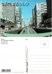 Cartão Postal São Paulo, SP -  Avenida Paulista, Editora Postcard ref. 44, sem uso