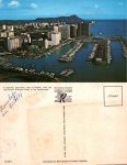 Cartão Postal Waikiki, HI, USA - A dramatic panoramic view of Waikiki, with the well-known Diamond  Head in the background, ref. C 24803, usado, datado 30/07/1971