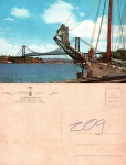 Cartão Postal Florianopolis, SC - Ponte Hercilio Luz, Editora Paranacart ref. GT-99, usado