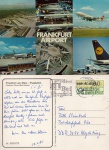 Cartão Postal Frankfurt, Alemanha - Aspectos do Aeroporto de Frankfurt, ref. 6000/25, usado, circulado 06/05/1985