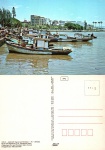 Cartão Postal Macaé,  RJ - Porto dos Pescadores e Av. Presidente Sodré, Editora Colombi ref. 107-01, sem uso