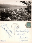Cartão Postal Santos, SP - Panorama de Santos, Editora Wessel, usado, circulado 18/09/1952
