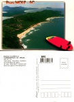 Cartão Postal Florianópolis, SC - Vista aérea Praia Mole, Galheta e ao fundo, Barra da Lagoa, Editora Litoarte ref. SC-114, sem uso