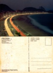 Cartão Postal Rio de Janeiro, RJ - Vista noturna da Praia de Copacabana, Editora Mercator ref; 31, sem uso