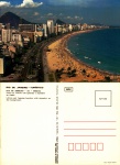 Cartão Postal Rio de Janeiro, RJ - Praia do Leblon com Ipanema e Arpoador ao fundo, Editora Litoarte ref. RJ-046, sem uso