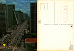 Cartão Postal São Paulo, SP - Avenida Paulista, Editora Edicard ref.  500-144, sem uso 