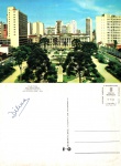 Cartão Postal Curitiba, PR - Praça Santos Andrade com Universidade e prédio do I.A.P.I, Editora Paranacart ref. K-1614, usado