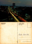 Cartão Postal Foz do Iguaçu, PR - Av. Brasil a noite,  Editora Mercator ref. 31, datado 22/10/1973